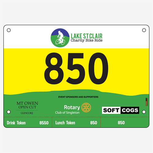 Show details for Full Colour One Sided Race Bibs with Tear off Tags