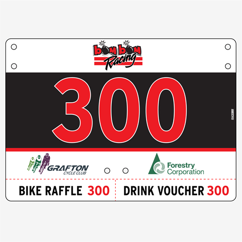 Show details for Full Colour One Sided Economical Race Numbers with Tear off Tags