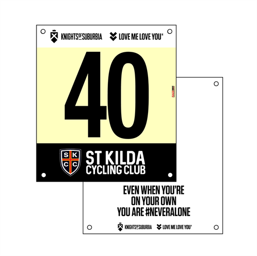 Picture of Full Colour Front, Black and White Reverse UCI Race Bibs