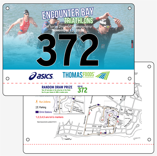 Show details for Full Colour Two Sided Race Bibs with Tear off Tags