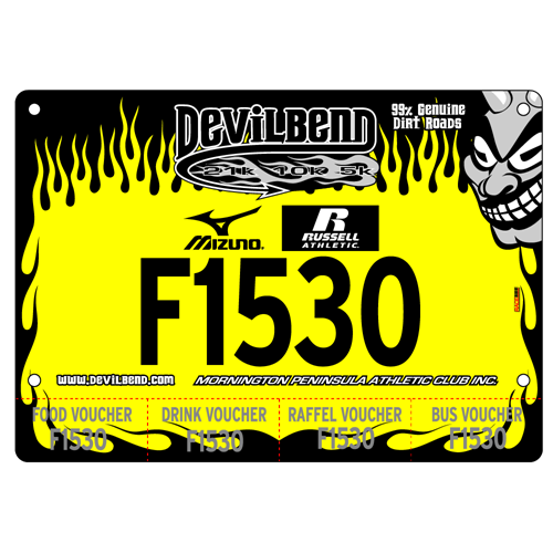 Show details for Full Colour Front, Black and White Reverse Race Bibs with Tear off Tags