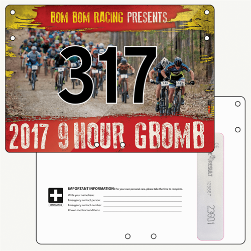 Show details for Full Colour Front, Black and White Reverse Economical Race Numbers