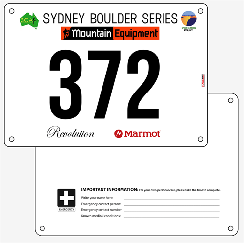 Show details for Full Colour Front, Black and White Reverse Race Bibs