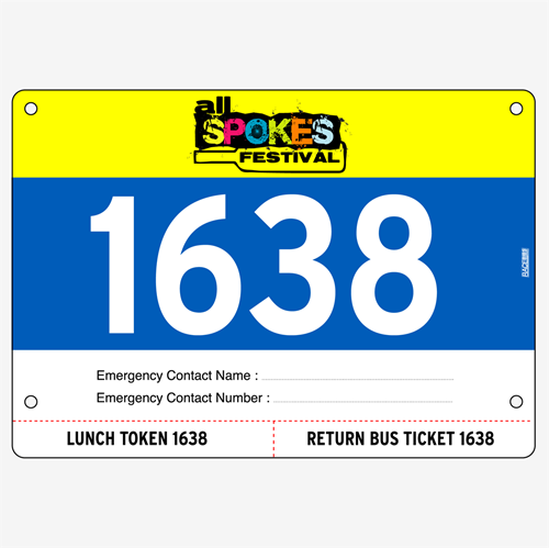 Show details for Full Colour One Sided Race Bibs with Tear off Tags