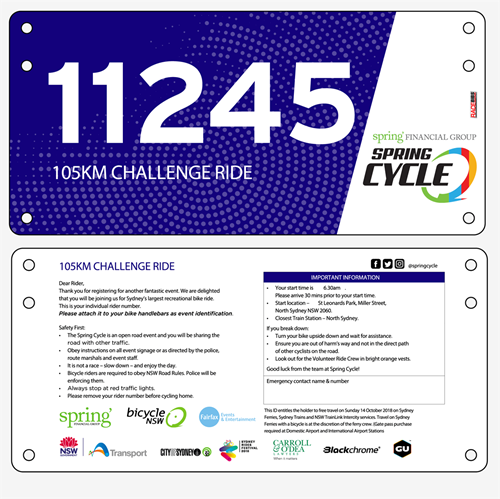 Show details for Full Colour Two Sided Race Bibs