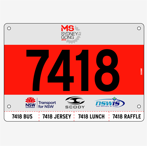 Show details for Full Colour One Sided Race Bibs with Tear off Tags