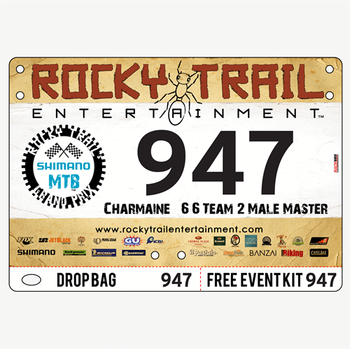 Show details for Full Colour Front, Black and White Reverse Economical Race Numbers with Tear off Tags