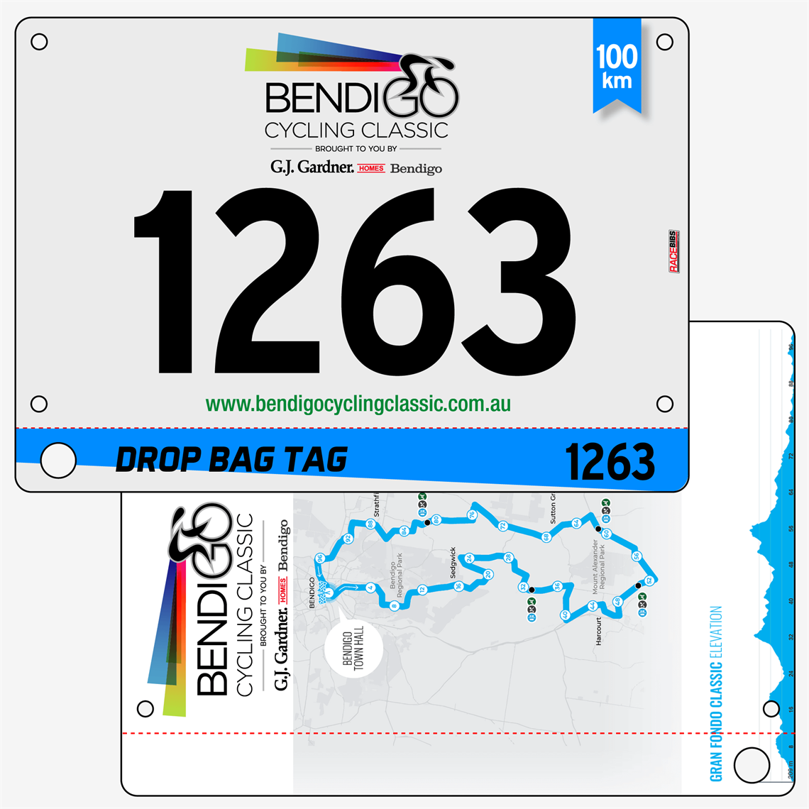 Show details for Full Colour Two Sided Race Bibs with Tear off Tags