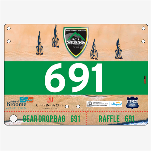 Show details for Full Colour One Sided Economical Race Numbers with Tear off Tags