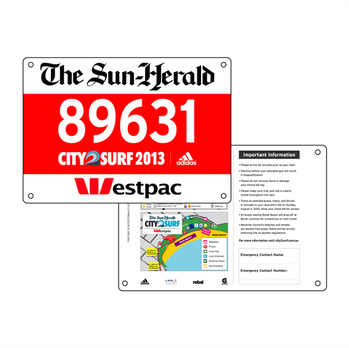 Show details for Full Colour Two Sided Race Bibs