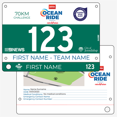 Show details for Full Colour Two Sided Race Bibs with Tear off Tags