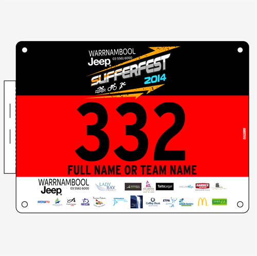 Show details for Full Colour One Sided Race Bibs with Tear off Tags