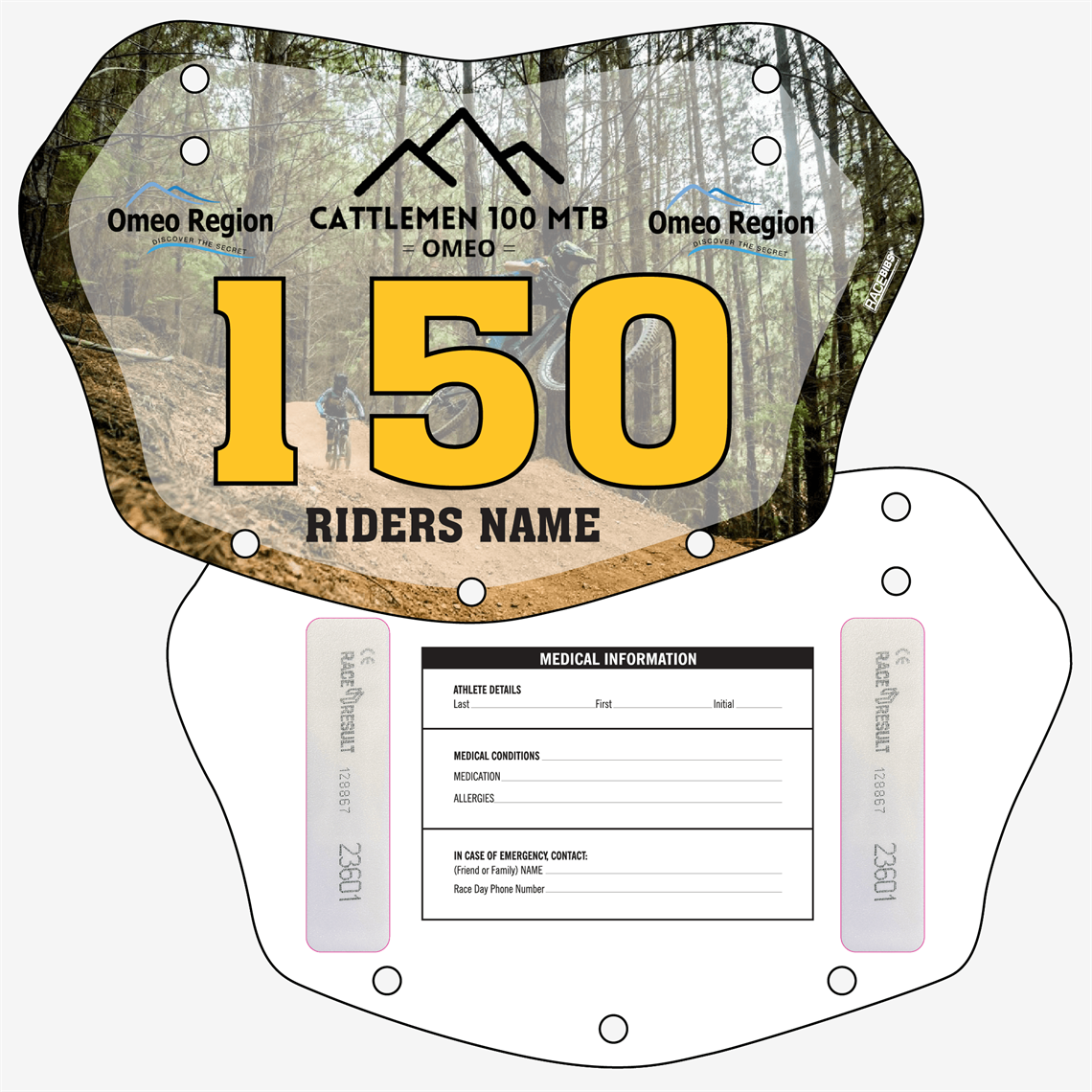 Show details for Full Colour Front, Black and White Reverse Premium Bike Plates