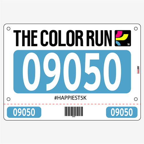 Picture of Full Colour One Sided Race Bibs with Tear off Tags