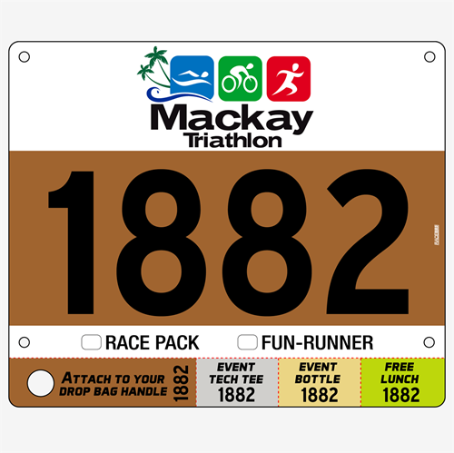 Show details for Full Colour Front, Black and White Reverse Race Bibs with Tear off Tags