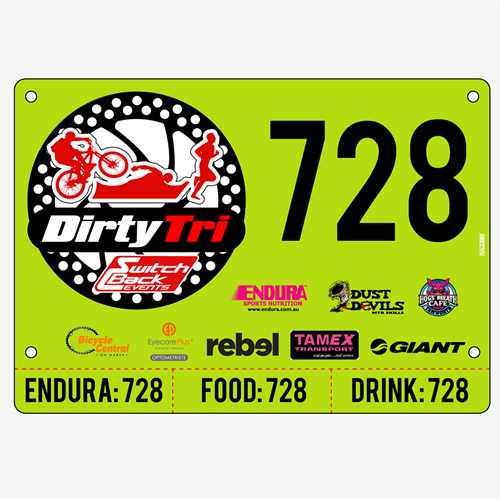 Show details for Full Colour Two Sided Race Bibs with Tear off Tags