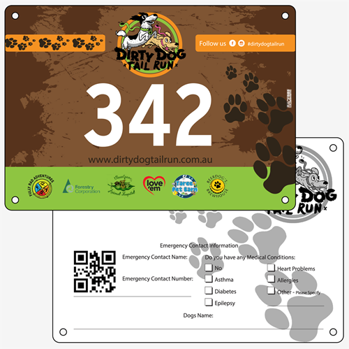 Show details for Full Colour Front, Black and White Reverse Race Bibs