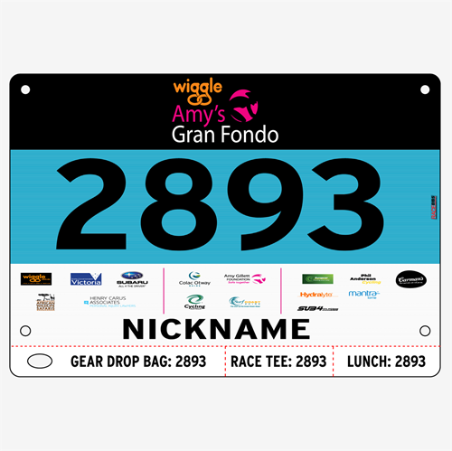 Show details for Full Colour Front, Black and White Reverse Race Bibs with Tear off Tags