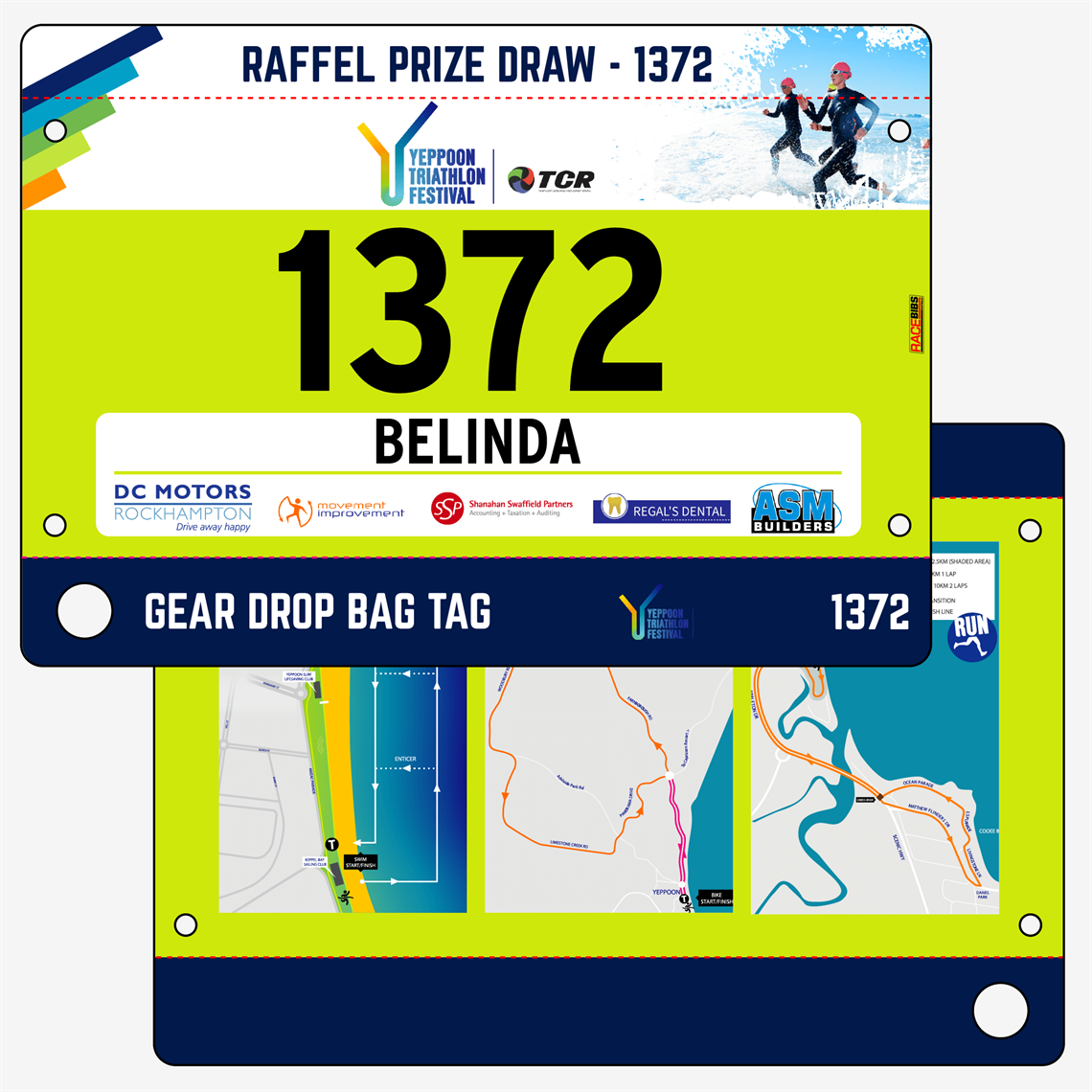 Show details for Full Colour Two Sided Race Bibs with Tear off Tags