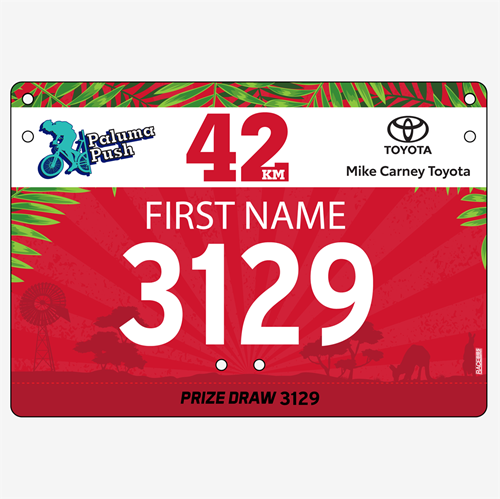Show details for Full Colour Front, Black and White Reverse Economical Race Numbers with Tear off Tags