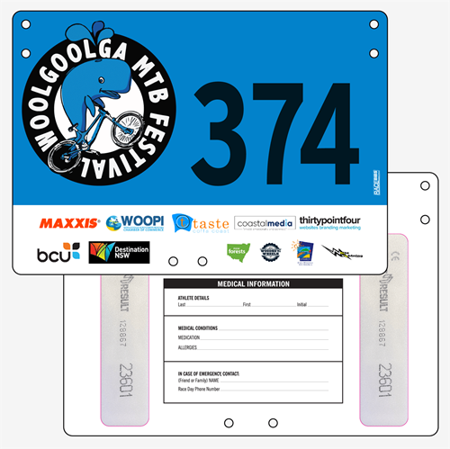 Show details for Full Colour Front, Black and White Reverse Standard Bike Plates
