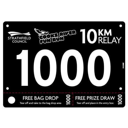 Show details for Full Colour Front, Black and White Reverse Race Bibs with Tear off Tags