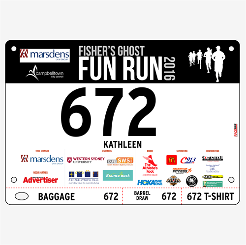 Show details for Full Colour Two Sided Race Bibs with Tear off Tags