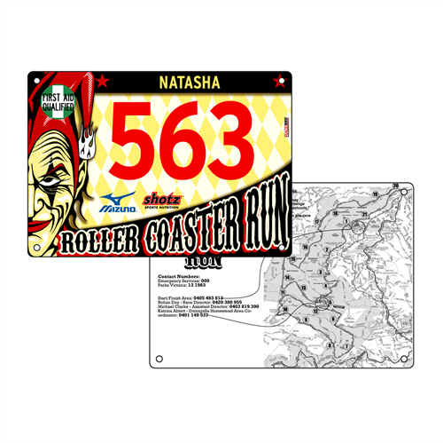 Picture of Full Colour Front, Black and White Reverse Race Bibs