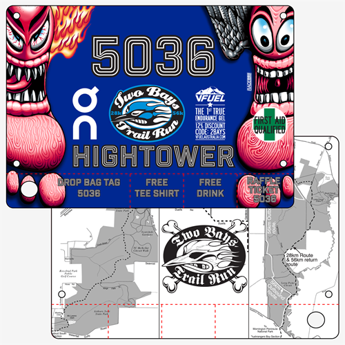 Show details for Full Colour Front, Black and White Reverse Race Bibs with Tear off Tags