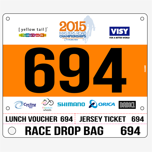 Show details for Full Colour One Sided Race Bibs with Tear off Tags