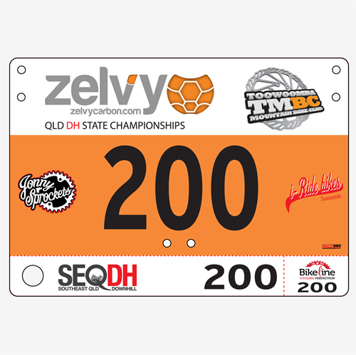 Show details for Full Colour Two Sided Economical Race Numbers with Tear off Tags