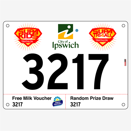 Show details for Full Colour One Sided Race Bibs with Tear off Tags