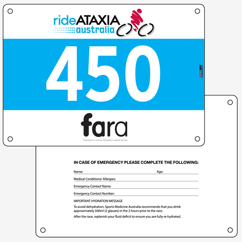 Show details for Full Colour Front, Black and White Reverse Race Bibs