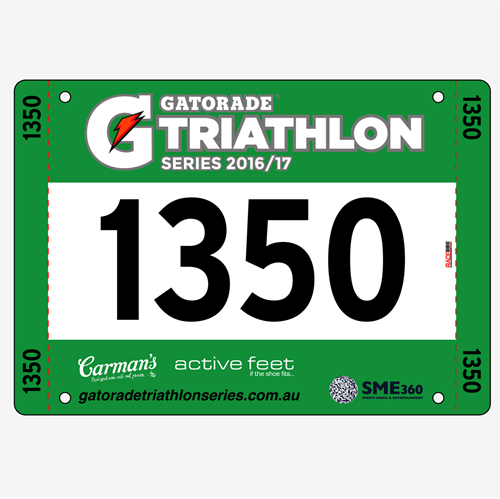 Show details for Full Colour Front, Black and White Reverse Race Bibs with Tear off Tags