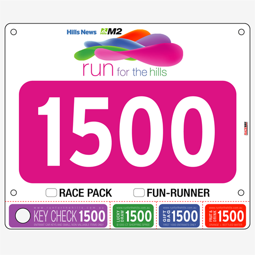 Show details for Full Colour Two Sided Race Bibs with Tear off Tags