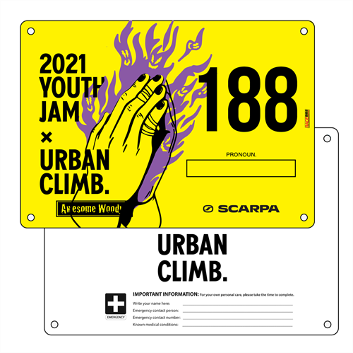 Show details for Full Colour Front, Black and White Reverse Race Bibs