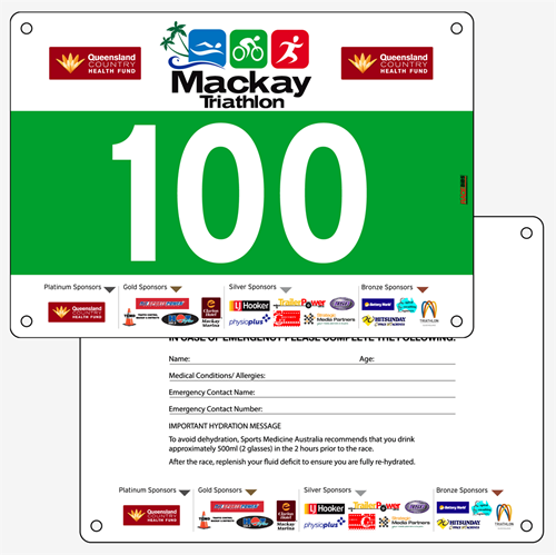 Show details for Full Colour Two Sided Race Bibs