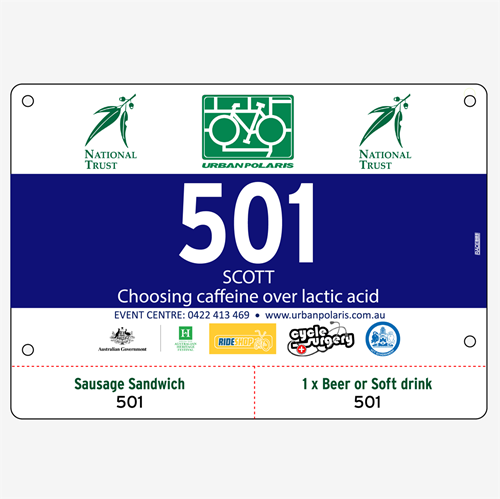 Show details for Full Colour Two Sided Race Bibs with Tear off Tags