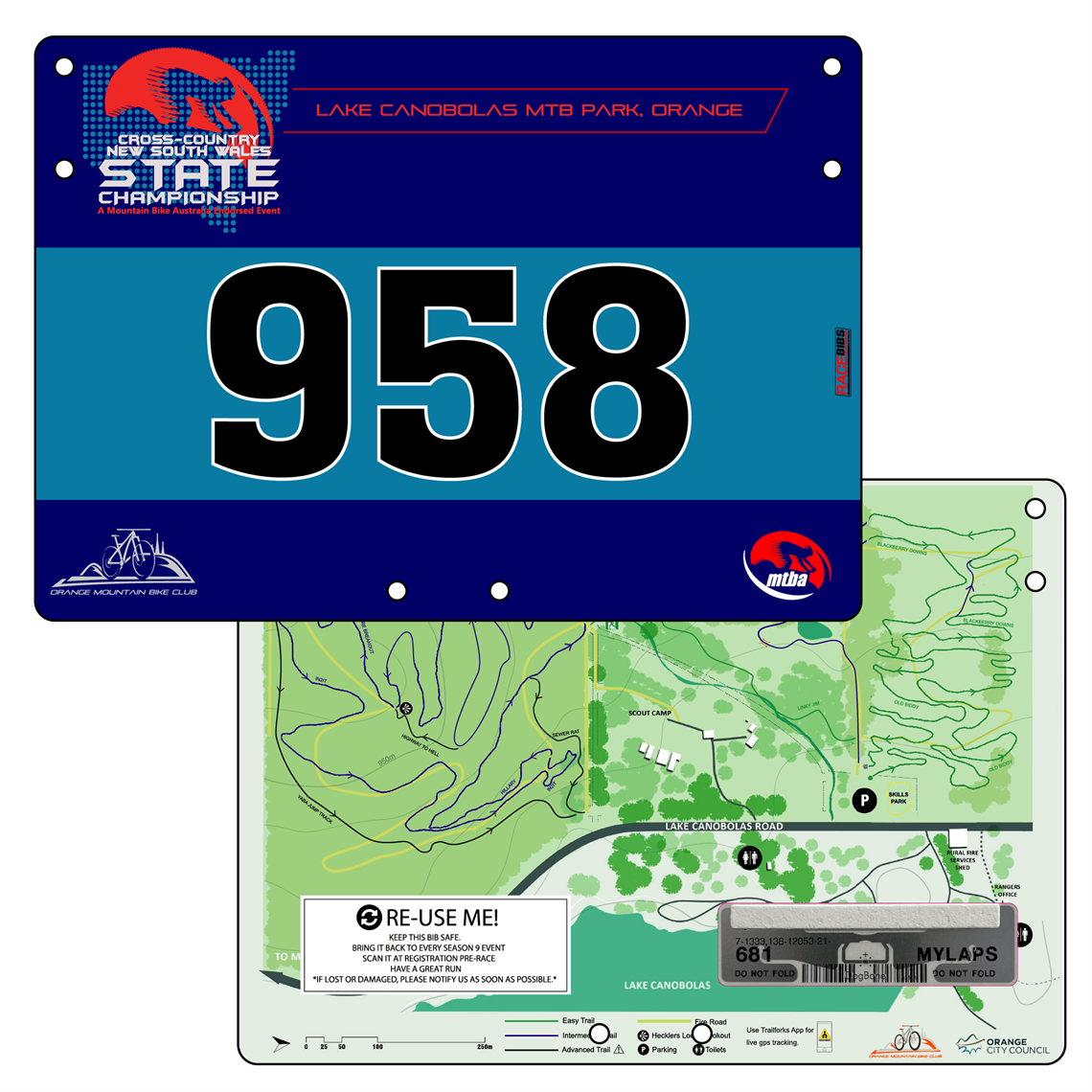 Race Bibs Australia Full Colour Two Sided Standard Bike Plates