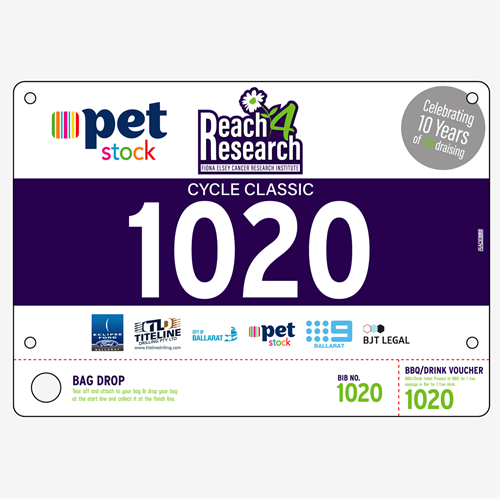 Show details for Full Colour One Sided Race Bibs with Tear off Tags