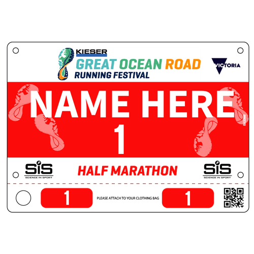 Show details for Full Colour Front, Black and White Reverse Race Bibs with Tear off Tags