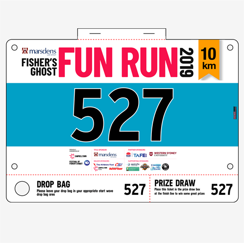 Show details for Full Colour One Sided Race Bibs with Tear off Tags