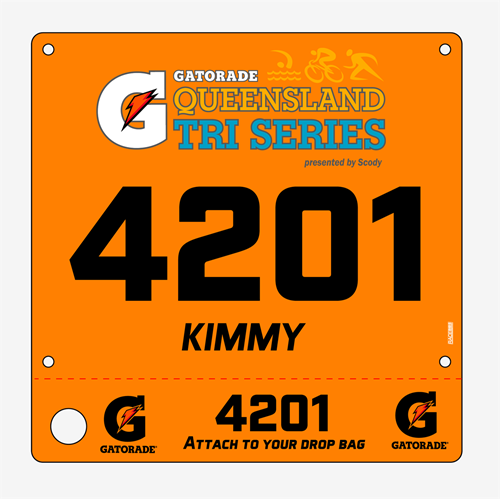 Show details for Full Colour Front, Black and White Reverse Race Bibs with Tear off Tags