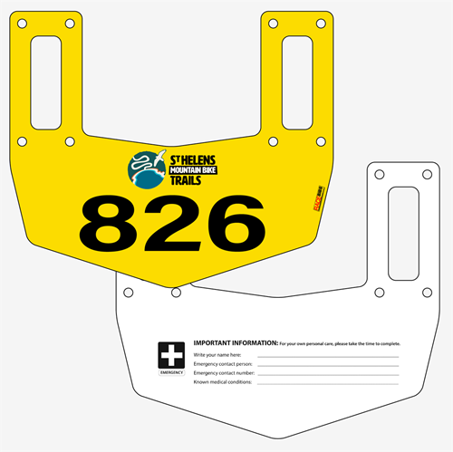 Show details for Full Colour Front, Black and White Reverse Premium Bike Plates