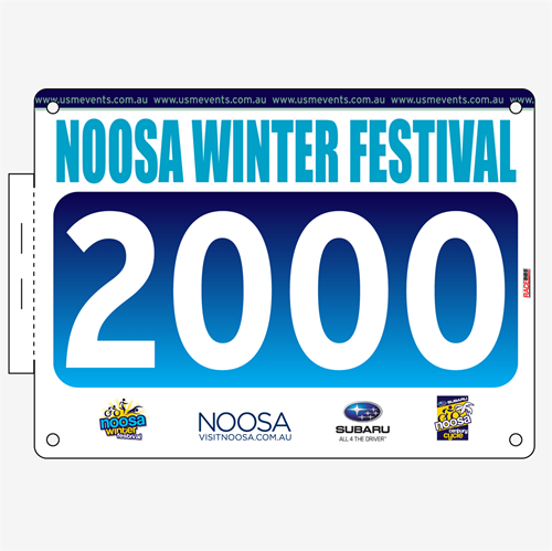 Show details for Full Colour Front, Black and White Reverse Race Bibs with Tear off Tags