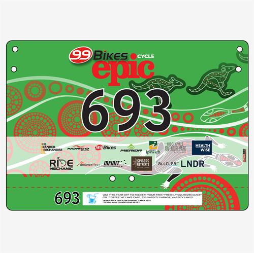 Show details for Full Colour Two Sided Economical Race Numbers with Tear off Tags