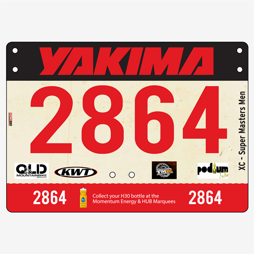 Show details for Full Colour Two Sided Economical Race Numbers with Tear off Tags